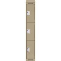 Casiers Clean Line, 3 niveaux, 12" x 18" x 78", Acier, Beige, Rivet (assembl&eacute;) Brunswick Fyr & Safety