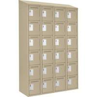 Clean Line Lockerette, 6 -tier, Bank of 4, 48" x 18" x 78", Steel, Beige, Rivet (Assembled) Brunswick Fyr & Safety