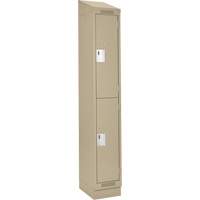 Casiers Clean Line, 2 niveaux, 12" x 18" x 82", Acier, Beige, Rivet (assembl&eacute;) Brunswick Fyr & Safety