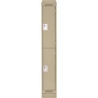 Casiers Clean Line, 2 niveaux, 12" x 18" x 82", Acier, Beige, Rivet (assembl&eacute;) Brunswick Fyr & Safety
