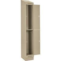 Clean Line Lockers, 2 -tier, Bank of 4, 48" x 18" x 82", Steel, Beige, Rivet (Assembled) Brunswick Fyr & Safety