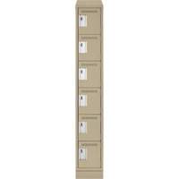 Clean Line Lockerette , 6 -tier, 12" x 18" x 82", Steel, Beige, Rivet (Assembled) Brunswick Fyr & Safety