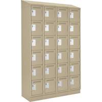 Clean Line Lockerette , 6 -tier, Bank of 4, 48" x 18" x 82", Steel, Beige, Rivet (Assembled) Brunswick Fyr & Safety