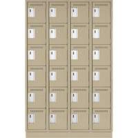 Clean Line Lockerette, 6 -tier, Bank of 4, 48" x 18" x 76", Steel, Beige, Rivet (Assembled) Brunswick Fyr & Safety