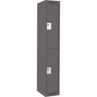 Clean Line Lockers, 2 -tier, 12" x 18" x 72", Steel, Charcoal, Rivet (Assembled) Brunswick Fyr & Safety