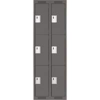 Clean Line Lockers, 3 -tier, Bank of 2, 24" x 18" x 72", Steel, Charcoal, Rivet (Assembled) Brunswick Fyr & Safety