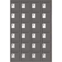 Clean Line Lockerette, 6 -tier, Bank of 4, 48" x 18" x 72", Steel, Charcoal, Rivet (Assembled) Brunswick Fyr & Safety