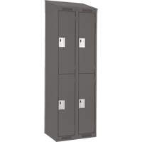 Clean Line Lockers, 2 -tier, Bank of 2, 24" x 18" x 78", Steel, Charcoal, Rivet (Assembled) Brunswick Fyr & Safety