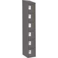 Clean Line Lockerette, 6 -tier, 12" x 18" x 78", Steel, Charcoal, Rivet (Assembled) Brunswick Fyr & Safety