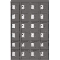 Clean Line Lockerette, 6 -tier, Bank of 4, 48" x 18" x 78", Steel, Charcoal, Rivet (Assembled) Brunswick Fyr & Safety