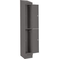 Clean Line Lockers, 2 -tier, Bank of 4, 48" x 18" x 82", Steel, Charcoal, Rivet (Assembled) Brunswick Fyr & Safety