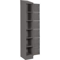 Clean Line Lockerette, 6 -tier, Bank of 4, 48" x 18" x 82", Steel, Charcoal, Rivet (Assembled) Brunswick Fyr & Safety