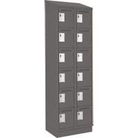 Clean Line Lockerette, 6 -tier, Bank of 2, 24" x 18" x 82", Steel, Charcoal, Rivet (Assembled) Brunswick Fyr & Safety