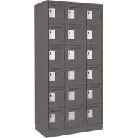 Clean Line Lockerette, 6 -tier, Bank of 3, 36" x 18" x 76", Steel, Charcoal, Rivet (Assembled) Brunswick Fyr & Safety