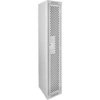 Clean Line Lockers, 12" x 12" x 72", Steel, Grey, Rivet (Assembled), Perforated Brunswick Fyr & Safety