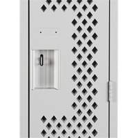 Clean Line™ Lockers, Bank of 2, 24" x 12" x 72", Steel, Grey, Rivet (Assembled), Perforated FK225 | Brunswick Fyr & Safety