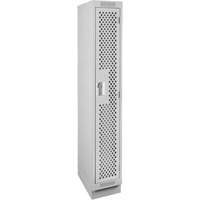 Casiers Clean Line, 12" x 18" x 76", Acier, Gris, Rivet (assembl&eacute;), Perfor&eacute; Brunswick Fyr & Safety