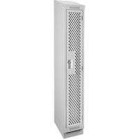Clean Line Lockers, 12" x 18" x 82", Steel, Grey, Rivet (Assembled), Perforated Brunswick Fyr & Safety