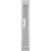 Clean Line Lockers, 12" x 18" x 82", Steel, Grey, Rivet (Assembled), Perforated Brunswick Fyr & Safety