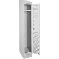 Clean Line Lockers, 12" x 18" x 82", Steel, Grey, Rivet (Assembled), Perforated Brunswick Fyr & Safety