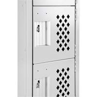 Assembled Clean Line Perforated Economy Lockers, 6 -tier, Bank of 4, 18" x 72" x 12", Steel Brunswick Fyr & Safety