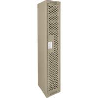 Clean Line Lockers, 12" x 15" x 72", Steel, Beige, Rivet (Assembled), Perforated Brunswick Fyr & Safety