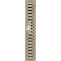 Clean Line Lockers, 12" x 15" x 72", Steel, Beige, Rivet (Assembled), Perforated Brunswick Fyr & Safety