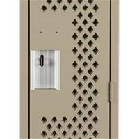 Clean Line Lockers, 12" x 15" x 72", Steel, Beige, Rivet (Assembled), Perforated Brunswick Fyr & Safety