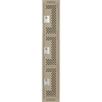 Casiers Clean Line, 3 niveaux, 12" x 12" x 72", Acier, Beige, Rivet (assembl&eacute;), Perfor&eacute; Brunswick Fyr & Safety