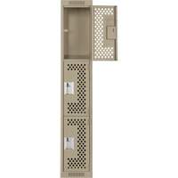 Casiers Clean Line, 3 niveaux, 12" x 12" x 72", Acier, Beige, Rivet (assembl&eacute;), Perfor&eacute; Brunswick Fyr & Safety