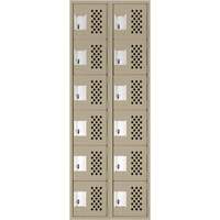 Assembled Lockerettes Clean Line Perforated Economy Lockers, 6 -tier, Bank of 2, 18" x 72" x 12", Steel Brunswick Fyr & Safety