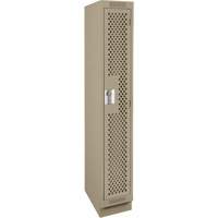 Casiers Clean Line, 12" x 15" x 76", Acier, Beige, Rivet (assembl&eacute;), Perfor&eacute; Brunswick Fyr & Safety