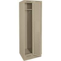 Clean Line Lockers, Bank of 2, 24" x 18" x 76", Steel, Beige, Rivet (Assembled), Perforated Brunswick Fyr & Safety