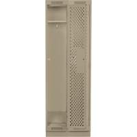 Clean Line Lockers, Bank of 2, 24" x 18" x 76", Steel, Beige, Rivet (Assembled), Perforated Brunswick Fyr & Safety