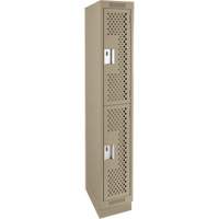Casiers Clean Line, 2 niveaux, 12" x 18" x 76", Acier, Beige, Rivet (assembl&eacute;), Perfor&eacute; Brunswick Fyr & Safety
