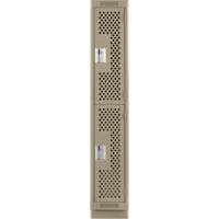 Casiers Clean Line, 2 niveaux, 12" x 18" x 76", Acier, Beige, Rivet (assembl&eacute;), Perfor&eacute; Brunswick Fyr & Safety
