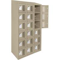 Clean-Line Perforated Lockerette, 6 -tier, Bank of 3, 15" x 72" x 12", Steel Brunswick Fyr & Safety