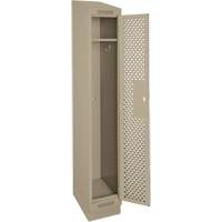Clean Line Lockers, 12" x 18" x 82", Steel, Beige, Rivet (Assembled), Perforated Brunswick Fyr & Safety