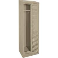 Clean Line Lockers, Bank of 2, 24" x 18" x 82", Steel, Beige, Rivet (Assembled), Perforated Brunswick Fyr & Safety