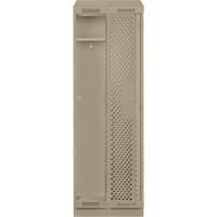 Clean Line Lockers, Bank of 2, 24" x 18" x 82", Steel, Beige, Rivet (Assembled), Perforated Brunswick Fyr & Safety