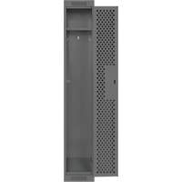 Clean Line Lockers, 12" x 15" x 72", Steel, Charcoal, Rivet (Assembled), Perforated Brunswick Fyr & Safety