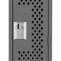 Clean Line Lockers, 12" x 15" x 72", Steel, Charcoal, Rivet (Assembled), Perforated Brunswick Fyr & Safety