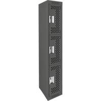 Casiers Clean Line, 3 niveaux, 12" x 12" x 72", Acier, Charbon, Rivet (assembl&eacute;), Perfor&eacute; Brunswick Fyr & Safety