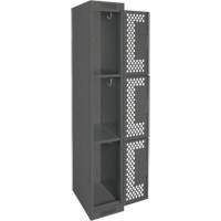 Casiers Clean Line, 3 niveaux, 12" x 12" x 72", Acier, Charbon, Rivet (assembl&eacute;), Perfor&eacute; Brunswick Fyr & Safety