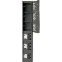 Assembled Lockerettes Clean Line Perforated Economy Lockers, 6 -tier, 18" x 72" x 12", Steel Brunswick Fyr & Safety