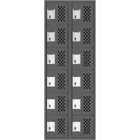 Assembled Lockerettes Clean Line Perforated Economy Lockers, 6 -tier, Bank of 2, 18" x 72" x 12", Steel Brunswick Fyr & Safety