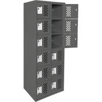 Assembled Lockerettes Clean Line Perforated Economy Lockers, 6 -tier, Bank of 2, 18" x 72" x 12", Steel Brunswick Fyr & Safety