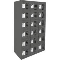 Assembled Lockerettes Clean Line Perforated Economy Lockers, 6 -tier, Bank of 3, 18" x 72" x 12", Steel Brunswick Fyr & Safety