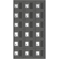 Assembled Lockerettes Clean Line Perforated Economy Lockers, 6 -tier, Bank of 3, 18" x 72" x 12", Steel Brunswick Fyr & Safety