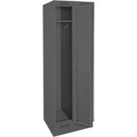 Clean Line Lockers, Bank of 2, 24" x 18" x 76", Steel, Charcoal, Rivet (Assembled), Perforated Brunswick Fyr & Safety
